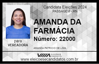 Candidato AMANDA DA FARMÁCIA 2024 - PASSAGEM - Eleições