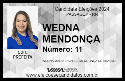 Candidato WEDNA MENDONÇA 2024 - PASSAGEM - Eleições