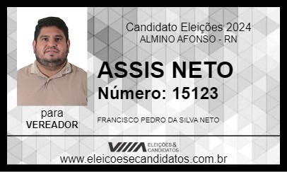 Candidato ASSIS NETO 2024 - ALMINO AFONSO - Eleições