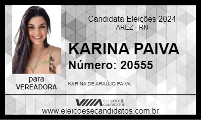 Candidato KARINA PAIVA 2024 - AREZ - Eleições