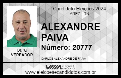 Candidato ALEXANDRE PAIVA 2024 - AREZ - Eleições