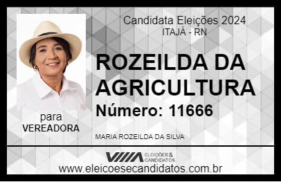 Candidato ROZEILDA DA AGRICULTURA 2024 - ITAJÁ - Eleições