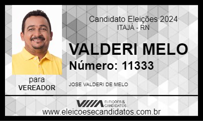 Candidato VALDERI MELO 2024 - ITAJÁ - Eleições