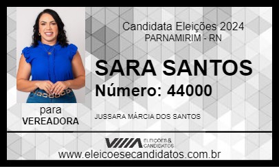 Candidato SARA SANTOS 2024 - PARNAMIRIM - Eleições