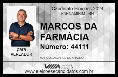 Candidato MARCOS DA FARMÁCIA 2024 - PARNAMIRIM - Eleições