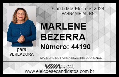 Candidato MARLENE BEZERRA 2024 - PARNAMIRIM - Eleições