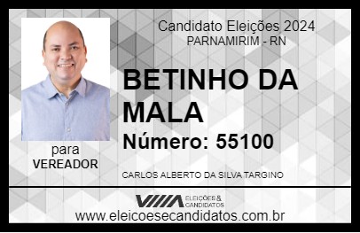 Candidato BETINHO DA MALA 2024 - PARNAMIRIM - Eleições