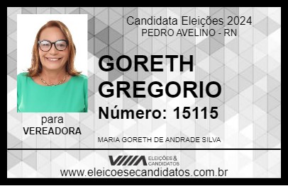 Candidato GORETH GREGORIO 2024 - PEDRO AVELINO - Eleições