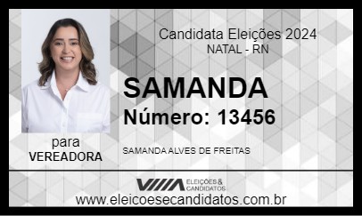 Candidato SAMANDA 2024 - NATAL - Eleições