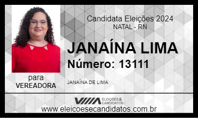 Candidato JANAÍNA LIMA 2024 - NATAL - Eleições