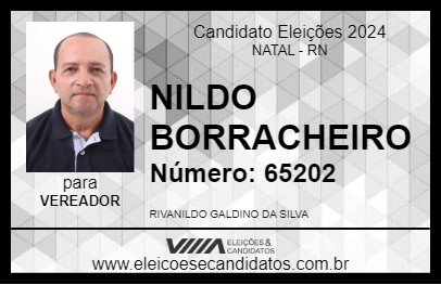 Candidato NILDO BORRACHEIRO 2024 - NATAL - Eleições