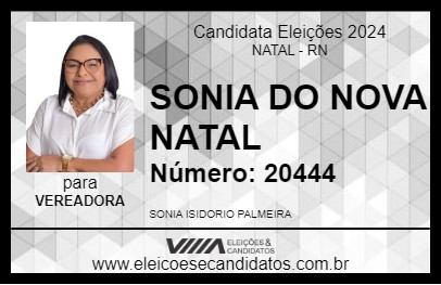 Candidato SONIA DO NOVA NATAL 2024 - NATAL - Eleições