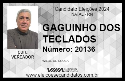 Candidato GAGUINHO DOS TECLADOS 2024 - NATAL - Eleições