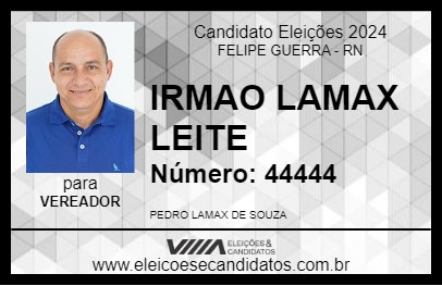 Candidato IRMAO LAMAX LEITE 2024 - FELIPE GUERRA - Eleições