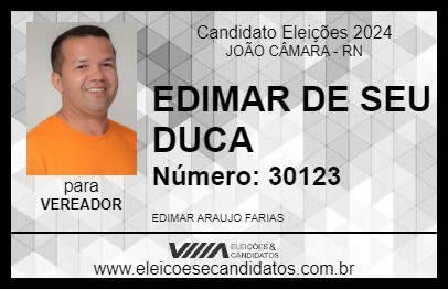 Candidato EDIMAR DE SEU DUCA 2024 - JOÃO CÂMARA - Eleições