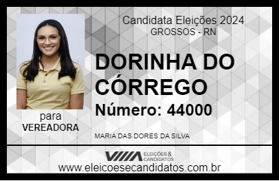 Candidato DORINHA DO CÓRREGO 2024 - GROSSOS - Eleições