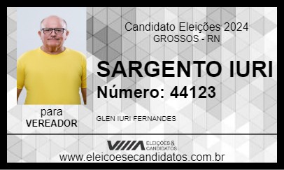 Candidato SARGENTO IURI 2024 - GROSSOS - Eleições