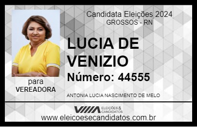 Candidato LUCIA DE VENIZIO 2024 - GROSSOS - Eleições