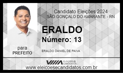 Candidato ERALDO 2024 - SÃO GONÇALO DO AMARANTE - Eleições