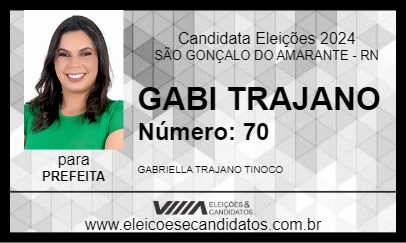 Candidato GABI TRAJANO 2024 - SÃO GONÇALO DO AMARANTE - Eleições