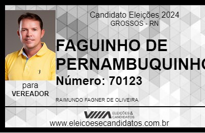 Candidato FAGUINHO DE PERNAMBUQUINHO 2024 - GROSSOS - Eleições