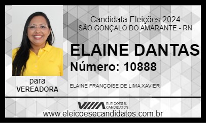 Candidato ELAINE DANTAS 2024 - SÃO GONÇALO DO AMARANTE - Eleições