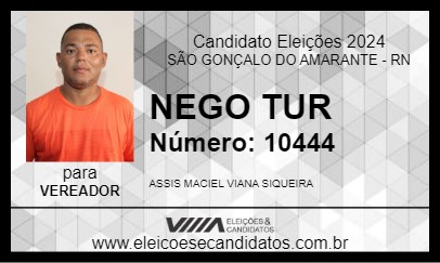 Candidato NEGO TUR 2024 - SÃO GONÇALO DO AMARANTE - Eleições