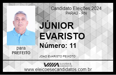 Candidato JÚNIOR EVARISTO 2024 - PARAÚ - Eleições