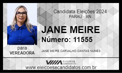 Candidato JANE MEIRE 2024 - PARAÚ - Eleições