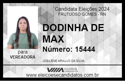 Candidato DODINHA DE MAX 2024 - FRUTUOSO GOMES - Eleições