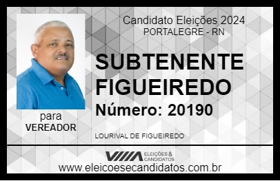 Candidato SUBTENENTE FIGUEIREDO 2024 - PORTALEGRE - Eleições