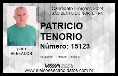 Candidato PATRICIO TENORIO 2024 - SÃO BENTO DO NORTE - Eleições