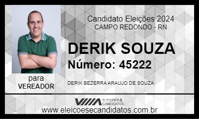 Candidato DERIK SOUZA 2024 - CAMPO REDONDO - Eleições