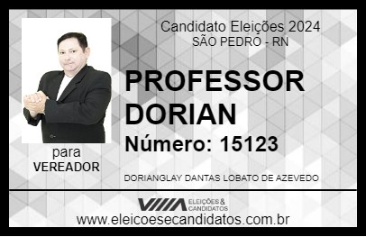 Candidato PROFESSOR DORIAN 2024 - SÃO PEDRO - Eleições