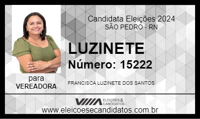 Candidato LUZINETE 2024 - SÃO PEDRO - Eleições