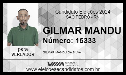 Candidato GILMAR MANDU 2024 - SÃO PEDRO - Eleições