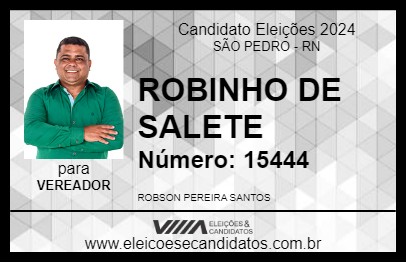 Candidato ROBINHO DE SALETE 2024 - SÃO PEDRO - Eleições