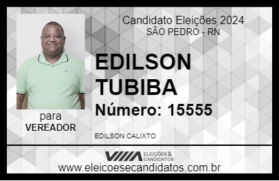 Candidato EDILSON TUBIBA 2024 - SÃO PEDRO - Eleições