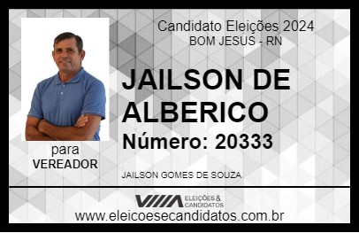 Candidato JAILSON DE ALBERICO 2024 - BOM JESUS - Eleições