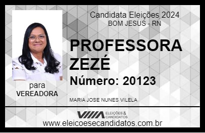 Candidato PROFESSORA ZEZÉ 2024 - BOM JESUS - Eleições