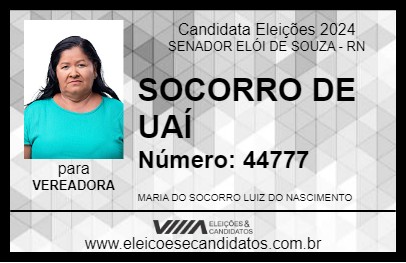 Candidato SOCORRO  DE UAÍ 2024 - SENADOR ELÓI DE SOUZA - Eleições