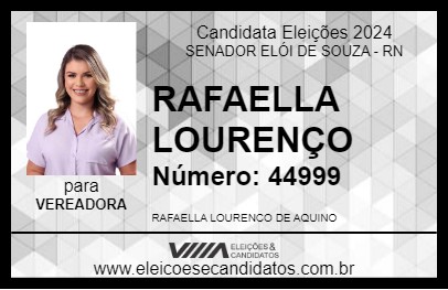 Candidato RAFAELLA LOURENÇO 2024 - SENADOR ELÓI DE SOUZA - Eleições