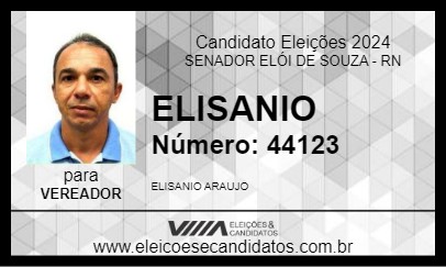 Candidato ELISANIO 2024 - SENADOR ELÓI DE SOUZA - Eleições