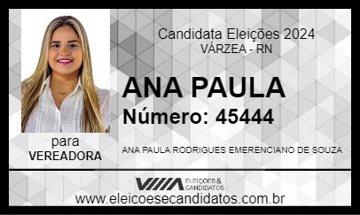 Candidato ANA PAULA 2024 - VÁRZEA - Eleições