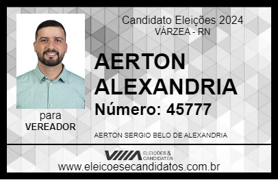 Candidato AERTON ALEXANDRIA 2024 - VÁRZEA - Eleições