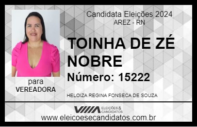 Candidato TOINHA DE ZÉ NOBRE 2024 - AREZ - Eleições