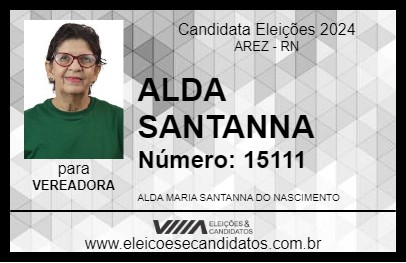 Candidato ALDA SANTANNA 2024 - AREZ - Eleições