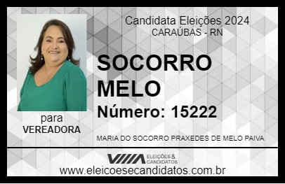 Candidato SOCORRO MELO 2024 - CARAÚBAS - Eleições