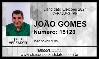 Candidato JOÃO GOMES 2024 - CARAÚBAS - Eleições