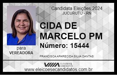 Candidato CIDA DE MARCELO PM 2024 - JUCURUTU - Eleições